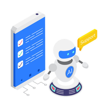 KI-Chatbot-Antwortgerät  Illustration