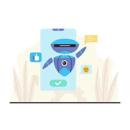 KI-Chatbot-Assistent  Illustration