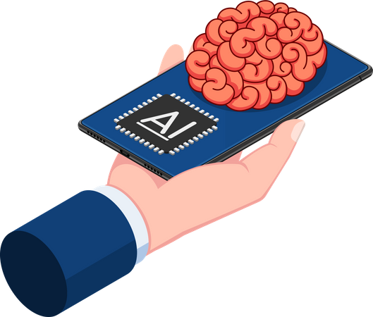 KI-Gehirntechnologie  Illustration