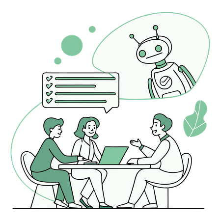 KI-gestützte Teamkommunikation  Illustration