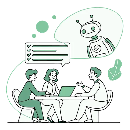 KI-gestützte Teamkommunikation  Illustration