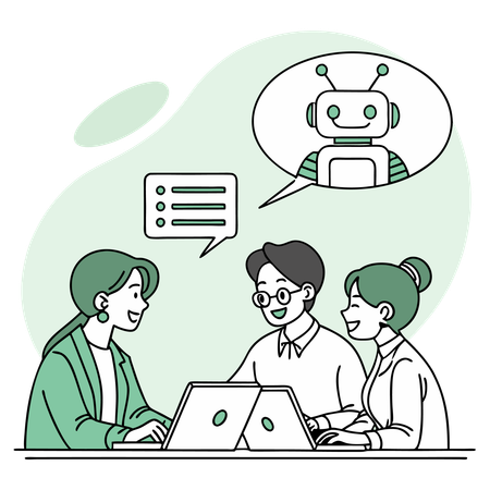 KI-gestützte Teamkommunikation  Illustration