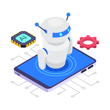 KI-Roboter-Hub  Illustration
