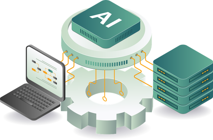 KI-Server-Technologiemanagement  Illustration