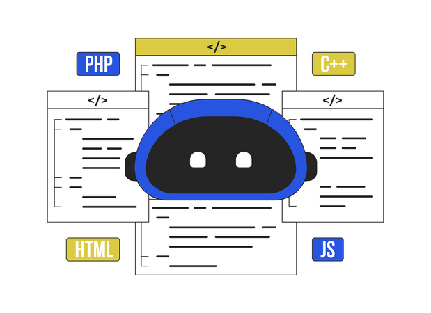 KI-gestütztes Coding  Illustration