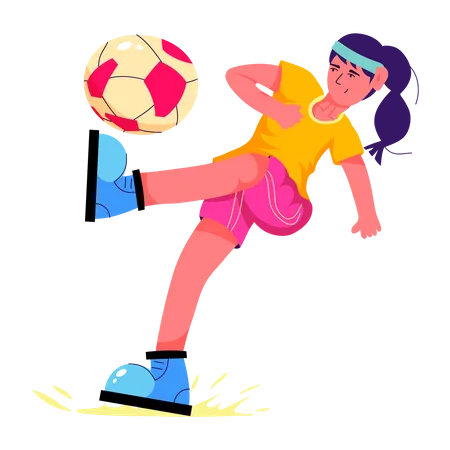Kick Football  Illustration