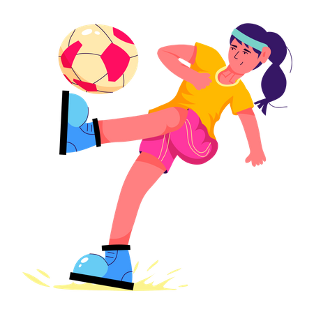 Kick Football  Illustration