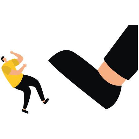Kick out of work or layoff  Illustration