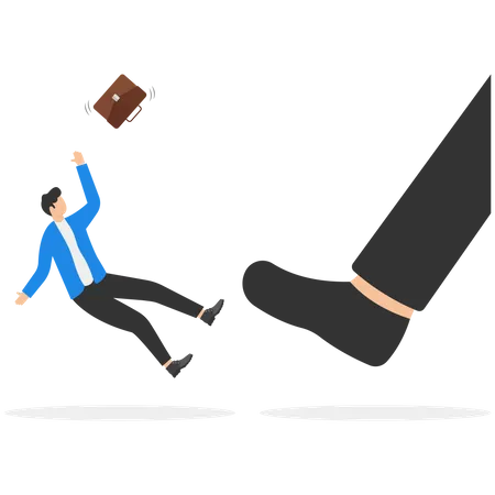 Kick out of work or layoff  Illustration
