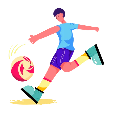 Kick Soccer Flat Illustration Design Illustration