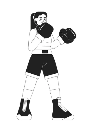 Kickboxen junge Frau  Illustration