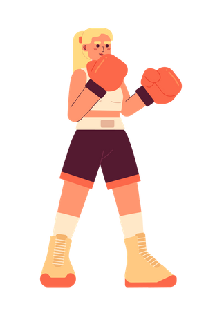 Mulher jovem de kickboxing  Ilustração