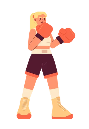 Mulher jovem de kickboxing  Ilustração