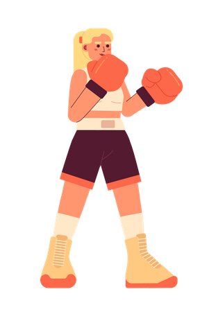 Mujer joven de kickboxing  Ilustración
