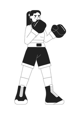 Mujer joven de kickboxing  Ilustración