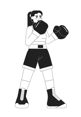 Kickboxing young woman  Illustration