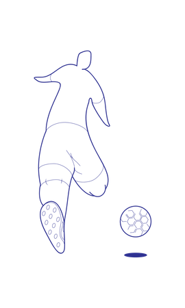 Kicking Ball  Illustration