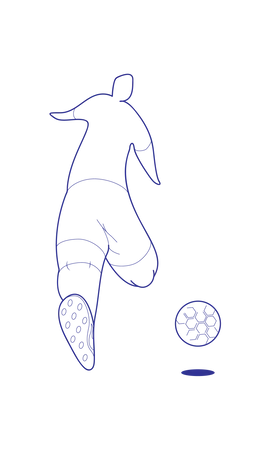 Kicking Ball  Illustration