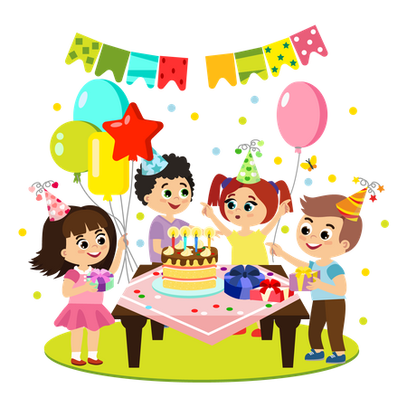 Kid birthday party  Illustration