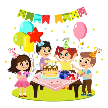 Kid birthday party  Illustration