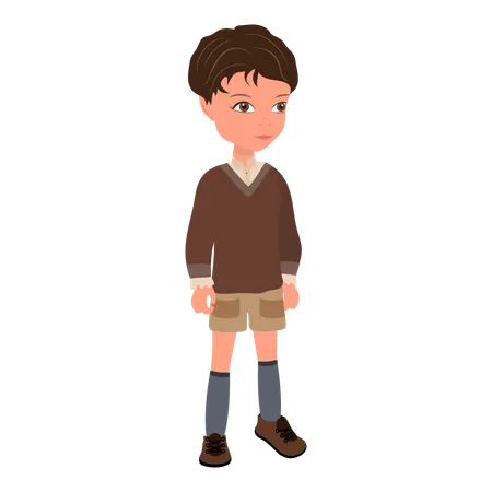 Kid Boy Wearing Sweater  Illustration