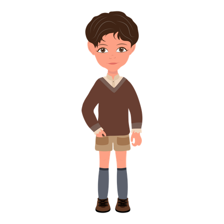 Kid Boy Wearing Sweater  Illustration