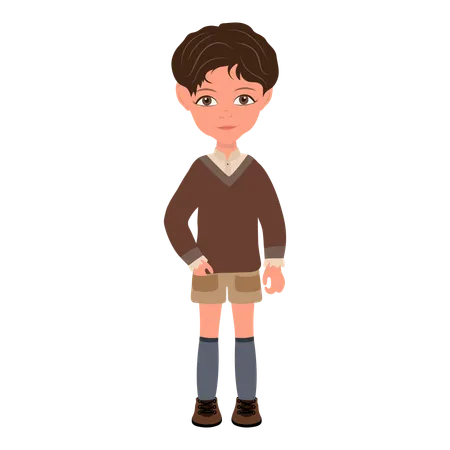 Kid Boy Wearing Sweater  Illustration