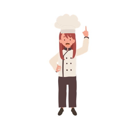 Kid Chef Giving Expert Cooking Advice  Illustration