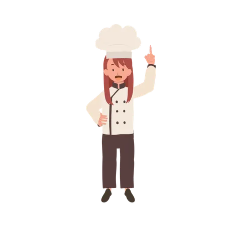 Young Culinary Mentor In Chef Hat Kid Chef Giving Expert Cooking Advice Illustration