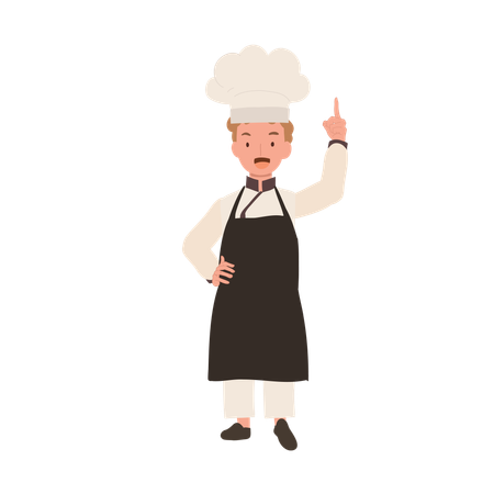 Kid Chef Giving Expert Cooking Advice  Illustration