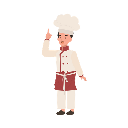 Kid chef giving expert cooking advice  Illustration
