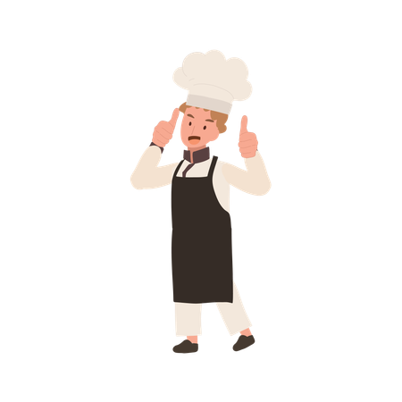 Kid Chef with Thumbs Up Gesture  Illustration