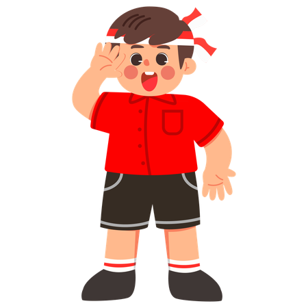 Kid doing Freedom Salute  Illustration