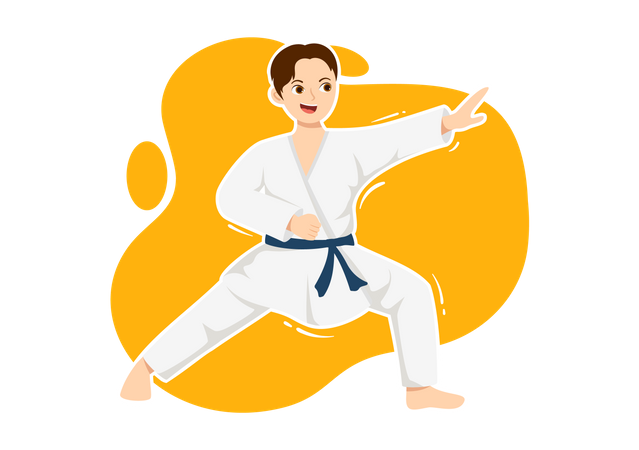 Kid doing karate  Illustration