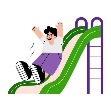Kid enjoying slide  Illustration