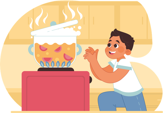 Kid excited for food  Illustration