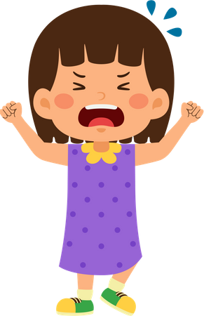 Kid girl crying  Illustration