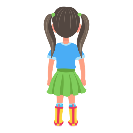 Kid Girl looking away  Illustration