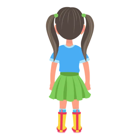 Kid Girl looking away  Illustration