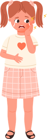 歯痛に悩む子供  イラスト
