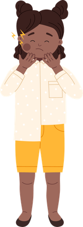 歯痛に悩む子供  イラスト