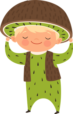 Kid in fruit costumes  Illustration