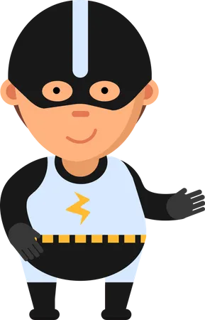 Kid In Hero Costume  Illustration