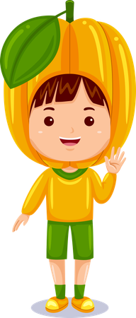 Kid in star fruit costume  Illustration