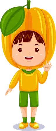 Kid in star fruit costume  Illustration