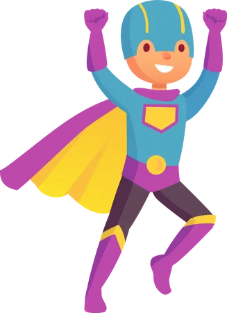 Kid In Superhero Costume Illustration