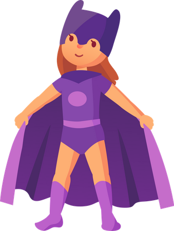 Kid In Superhero Costume  Illustration