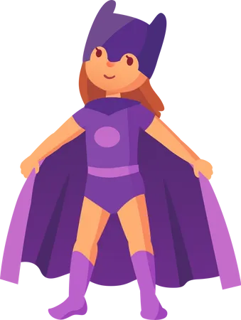 Kid In Superhero Costume  Illustration