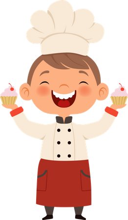 Kid making food  Illustration