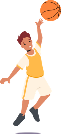 Kid Playing Basketball  Illustration